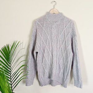 EXPRESS OVERSIZED CABLE KNIT TURTLENECK